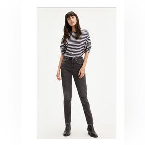 Premium ladies 501 Levi’s Big E skinny button down raw hem jeans